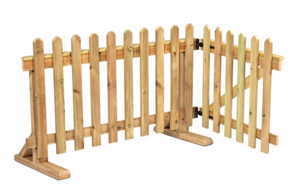 wooden fence panel with gate