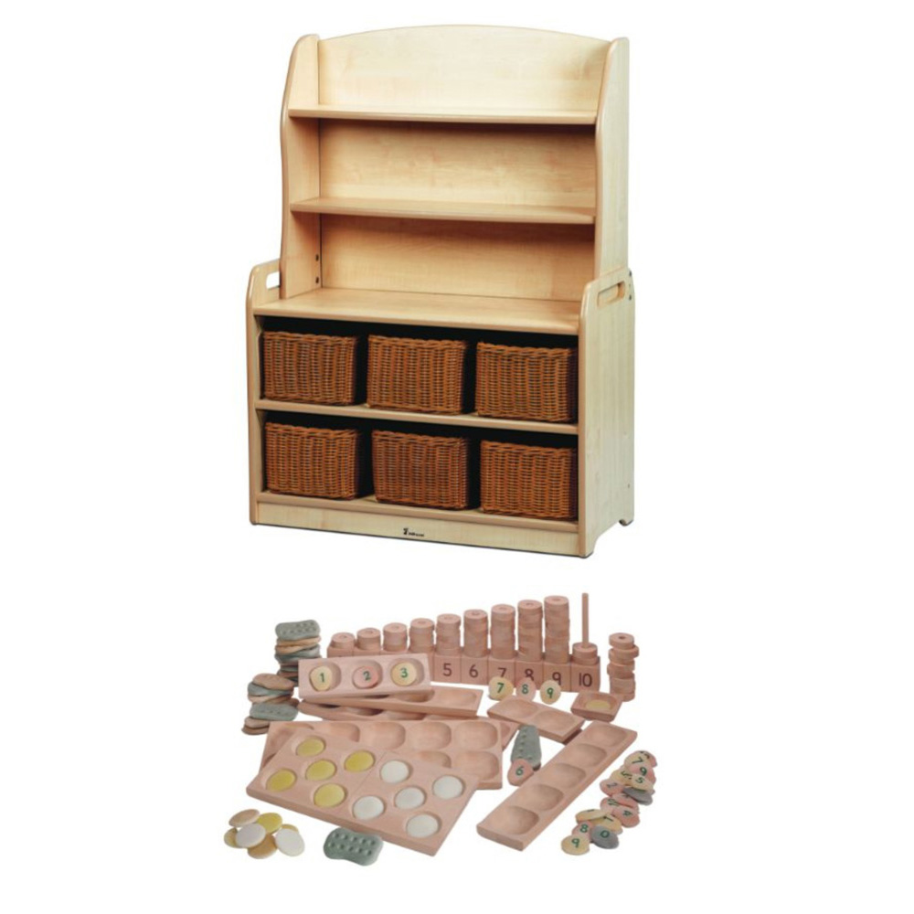 PT1161-Millhouse-Early-Years-Furniture-Welsh-Dresser-Display-Storage-with-6-baskets+-Indoor-Maths-Kit _Main