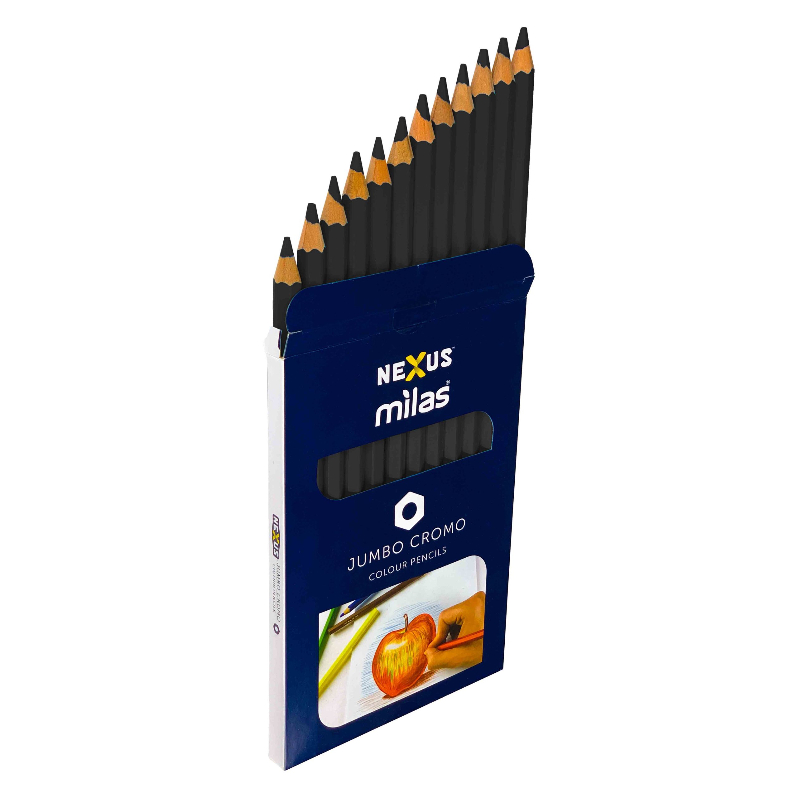 Nexus Jumbo Cromo-Colour Pencils Black – 12 pcs