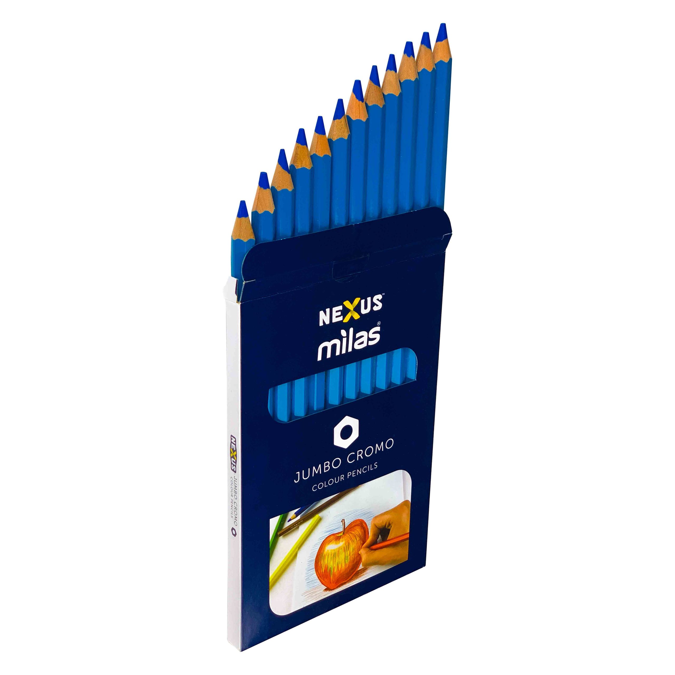 Nexus Jumbo Cromo-Colour Pencils Light Blue – 12 pcs