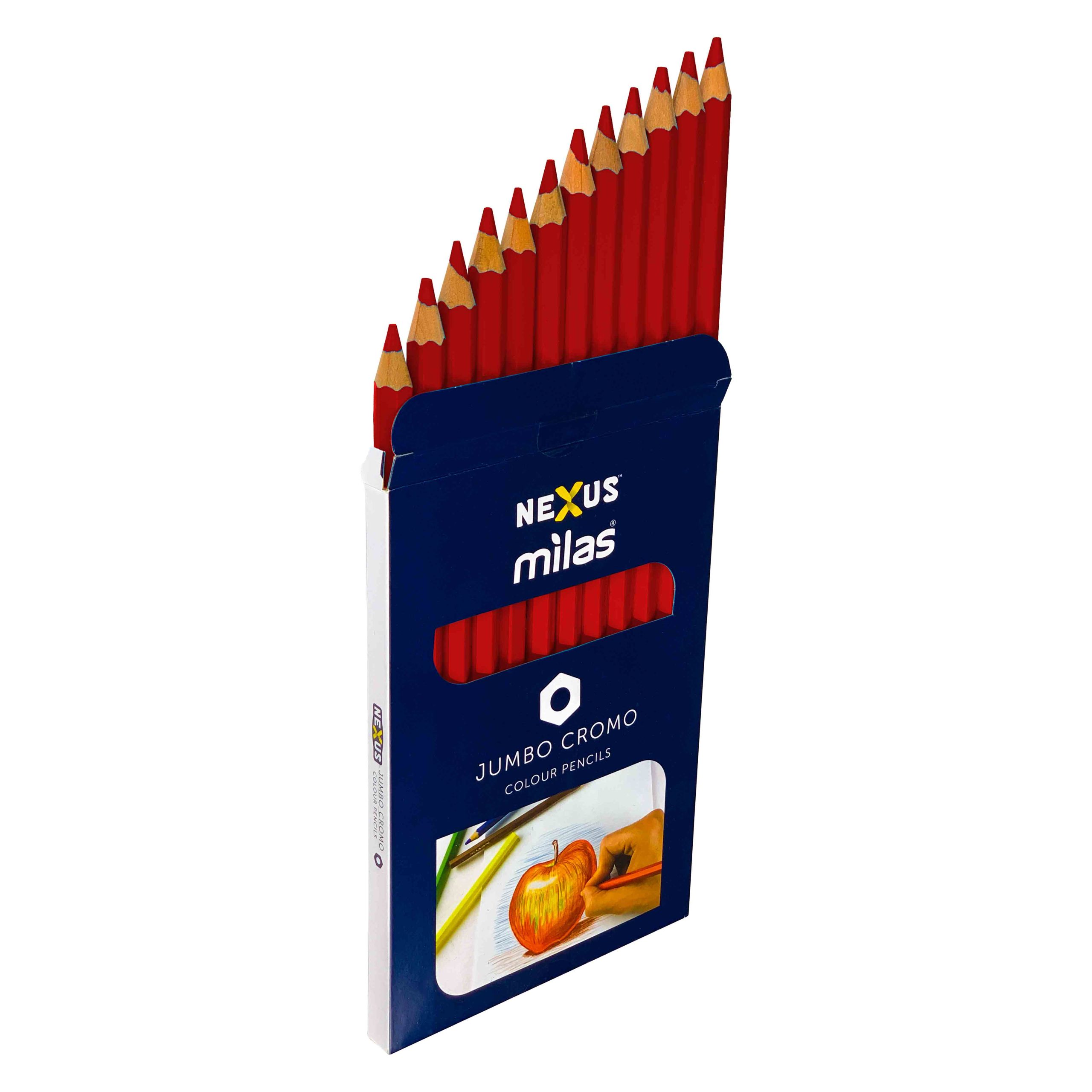 Nexus Jumbo Cromo-Colour Pencils Red – 12 pcs