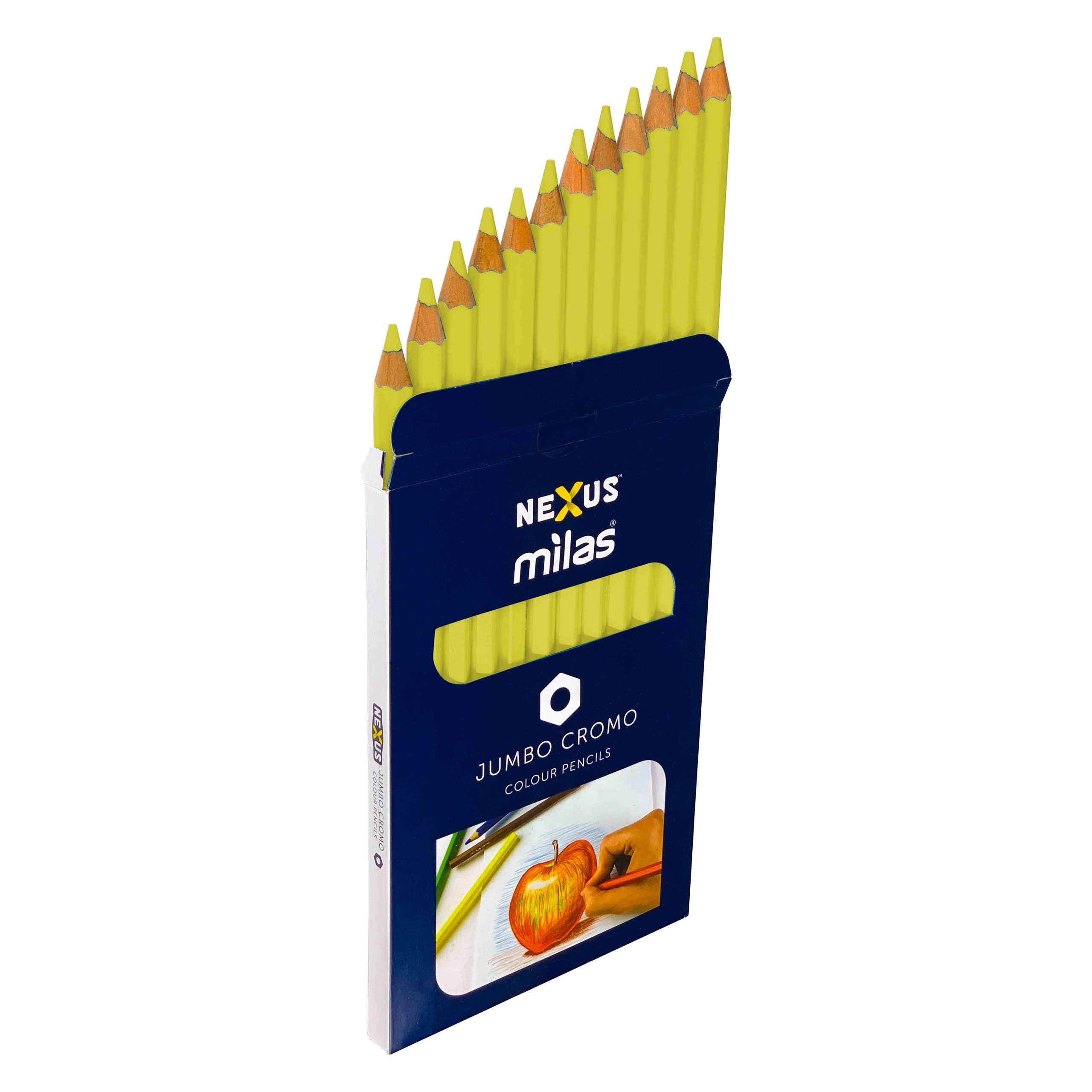 Nexus Jumbo Cromo-Colour Pencils Yellow – 12 pcs