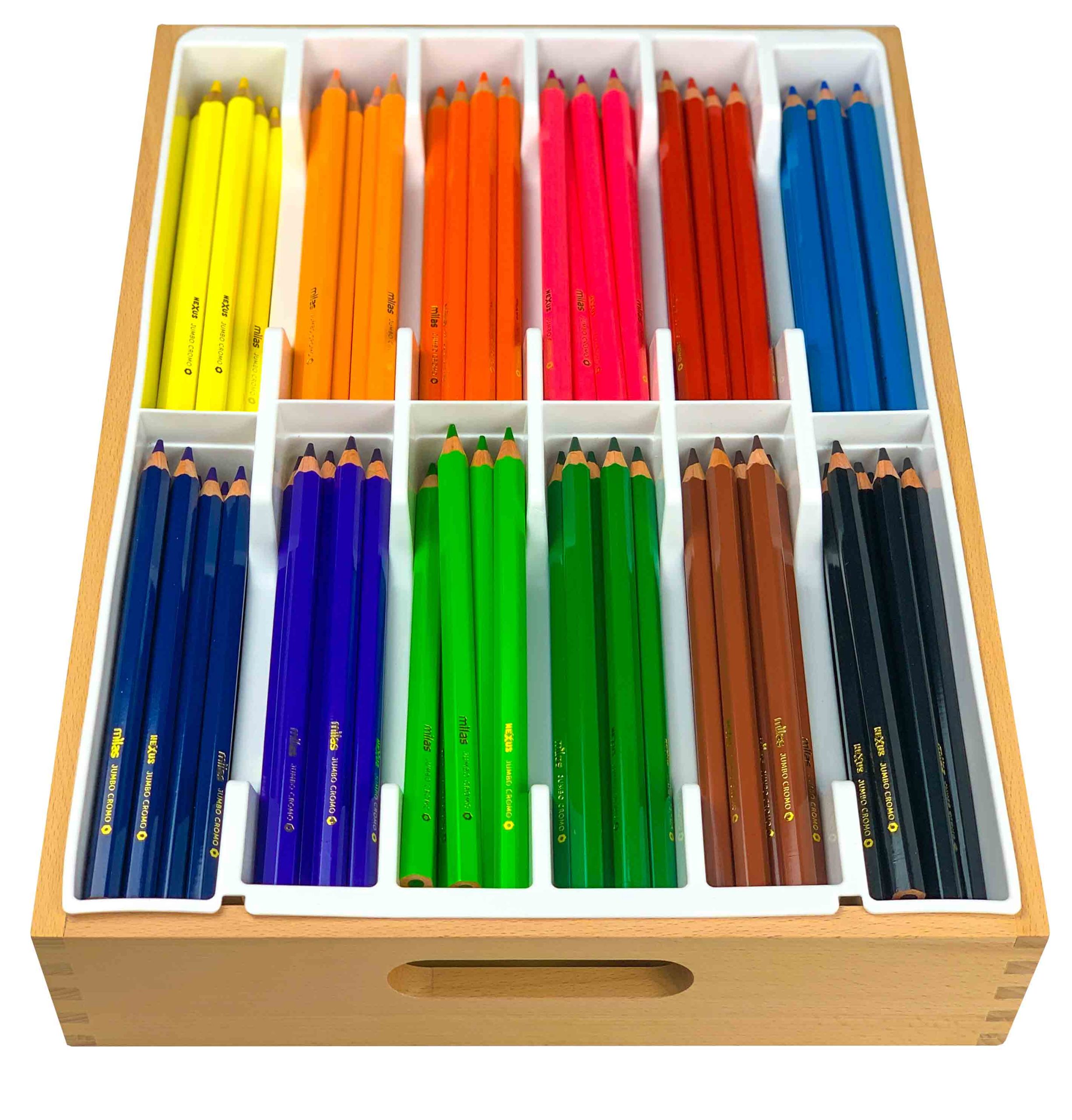 Nexus Jumbo Cromo-Colour Pencils 12×12 Colours Gratnels Tray Set
