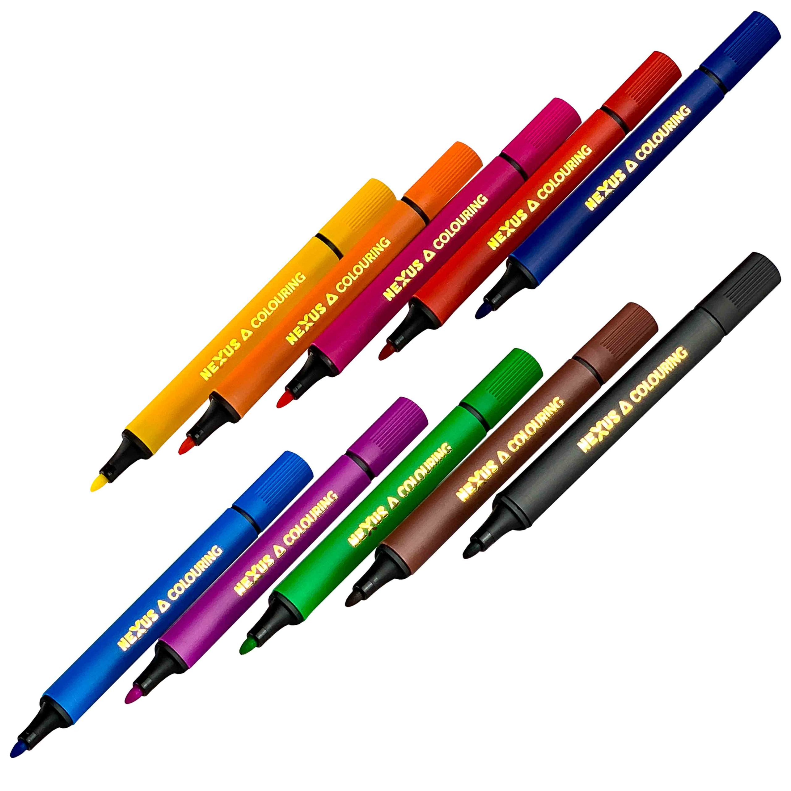 Nexus Triangular Colouring Pens (1 x 10 colours) – 10 wallets in a Box