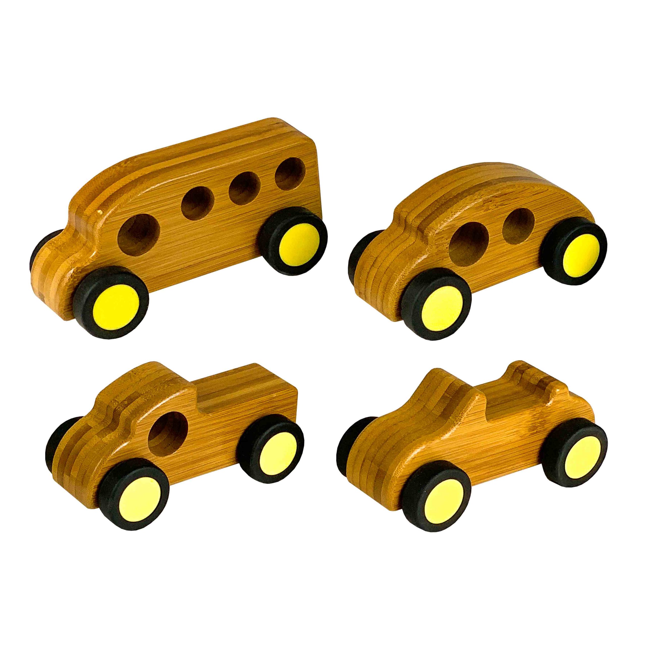 Bamboo Block Play Vehicles set of 4