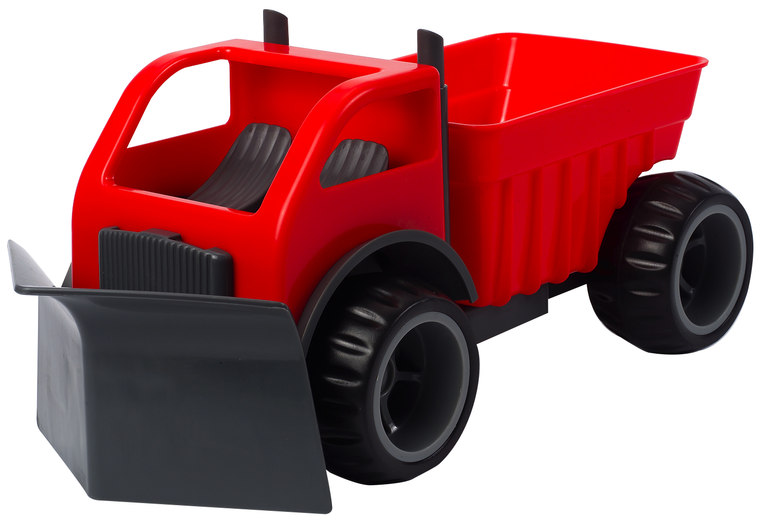 Red Truck with Plough